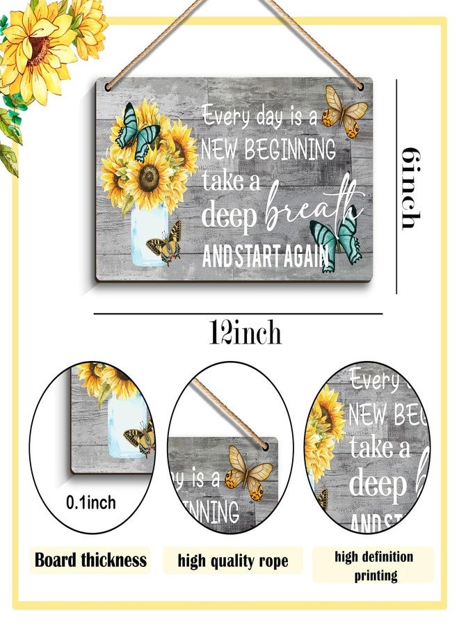 SHLINCO Every day is a new beginning - Dandelion Butterfly Wooden Wall Art, Motivational and Inspirational Home Decor ,Housewarming Gift - Image 2