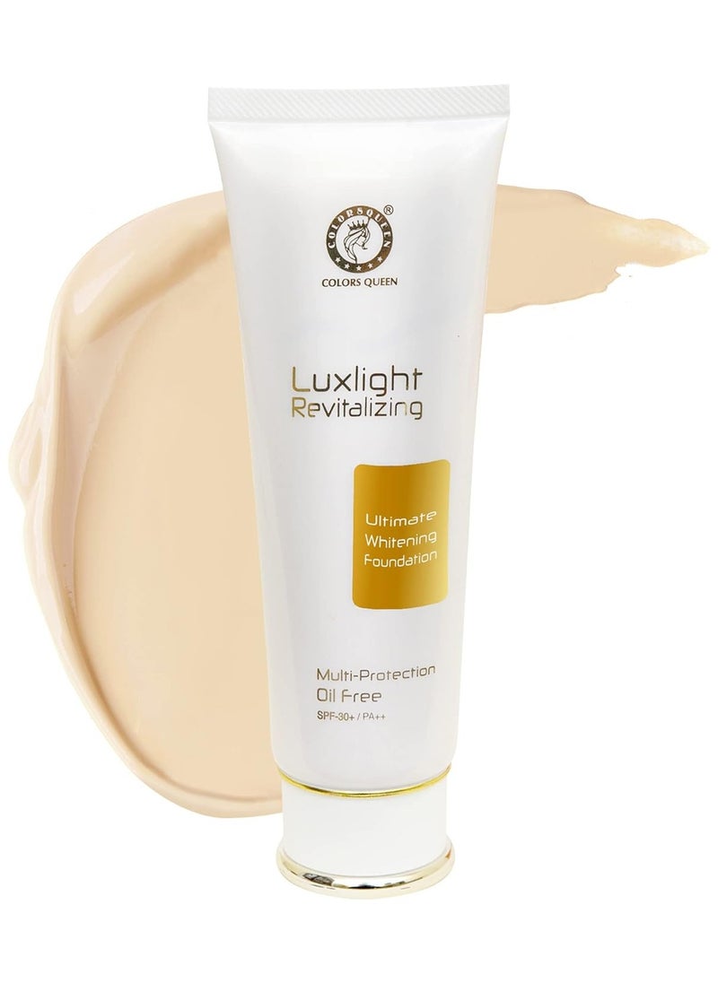 COLORS QUEEN luxlight Revitalizing Foundation Oil Free Multi Protection SPF30 PA Non Sticky Matte Finish Waterproof Long Lasting Beige  - Image 1