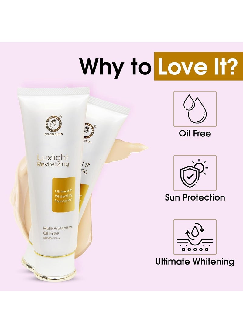 COLORS QUEEN luxlight Revitalizing Foundation Oil Free Multi Protection SPF30 PA Non Sticky Matte Finish Waterproof Long Lasting Beige  - Image 3