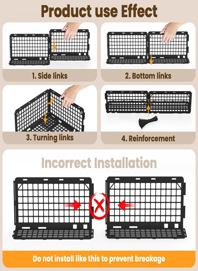 Abiglifty 12Pcs Under Couch Blocker,Under Bed Blocker for Pets,Adjustable Under Furniture Blocker with 30 Ties,Stop Cats & Dogs from Hiding Under Furniture (Black) - Image 5
