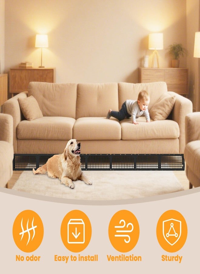 Abiglifty 12Pcs Under Couch Blocker,Under Bed Blocker for Pets,Adjustable Under Furniture Blocker with 30 Ties,Stop Cats & Dogs from Hiding Under Furniture (Black) - Image 4