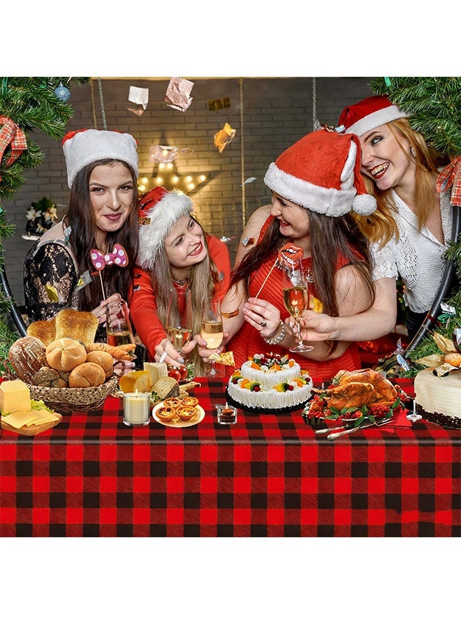 ZVEV Christmas Party Supplies Tableware Set Xmas Party Decoration Christmas Tree Paper Plates Napkins Green Tablecloths Merry Christmas Banner Holiday Disposable Dinnerware Serves 24 Guests - Image 2