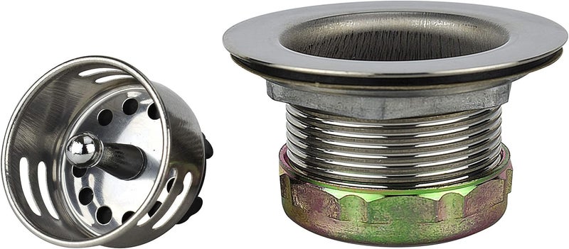 Plumb Pak Keeney 878PC Stainless Steel Junior Duo Bar Sink Strainer with Removable Basket, Polished Chrome Finish - Image 1