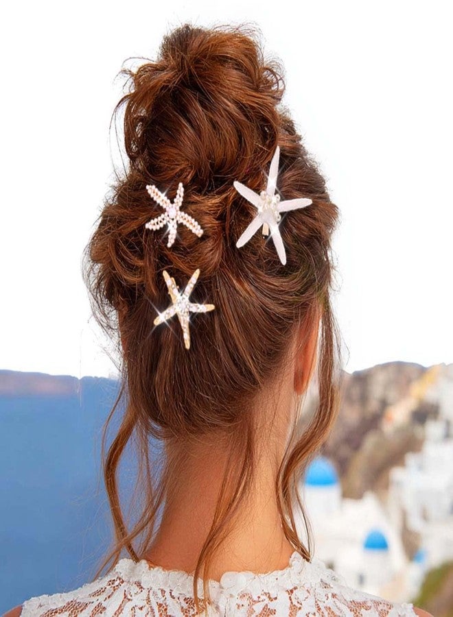 يونيكرا مشابك شعر يونيكرا على شكل نجمة بحر وحورية البحر، إكسسوارات شعر من الصدف للنساء - Image 4