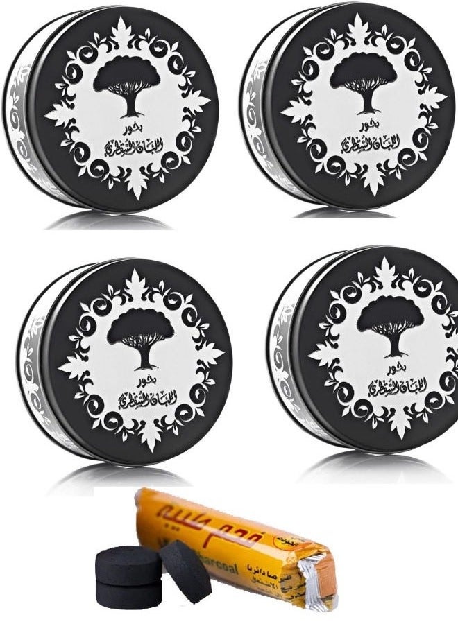 Banafa 4 pieces of Socotra frankincense with charcoal, 70 grams - Image 1