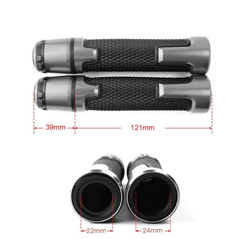 LANQIAN 7/8'' 22mm Motorcycle CNC Aluminum Powersports Handlebar Grips with Grip Ends for GSXR 125 250 300 600 750 1000 Red - Image 2