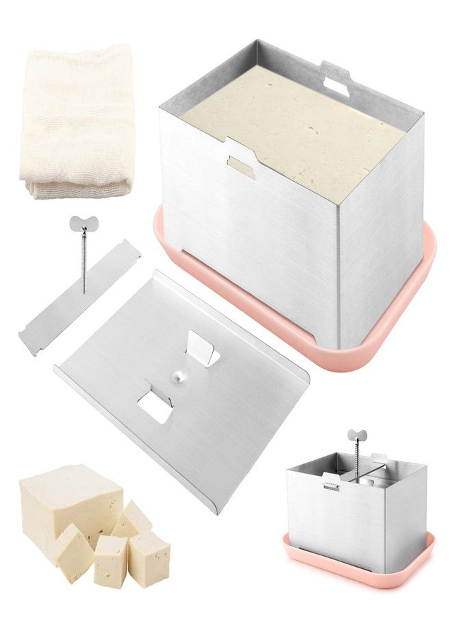 Restynic Stainless Steel Tofu Press & Paneer Maker with Presser Towel and Drip Tray for Homemade Tofu (6.3x4.72inch),Effortless Water Removal for Enhanced Texture & Flavor - Image 2
