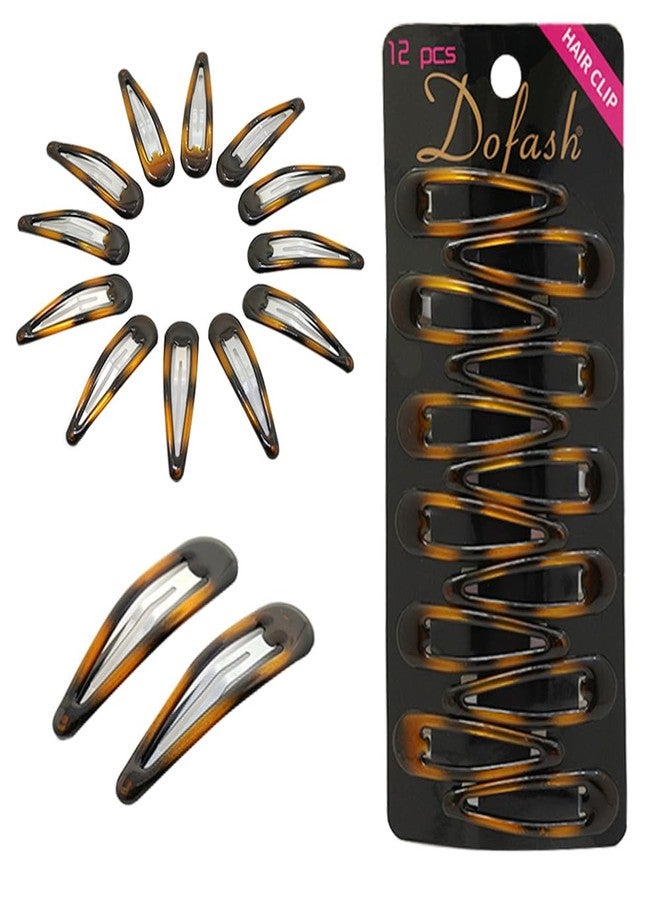 Dofash Epoxy Snap Hair Clips Metal Grips 5cm/2in Tortoise Accessories 12Pcs (Epoxy Tortie) - Image 1