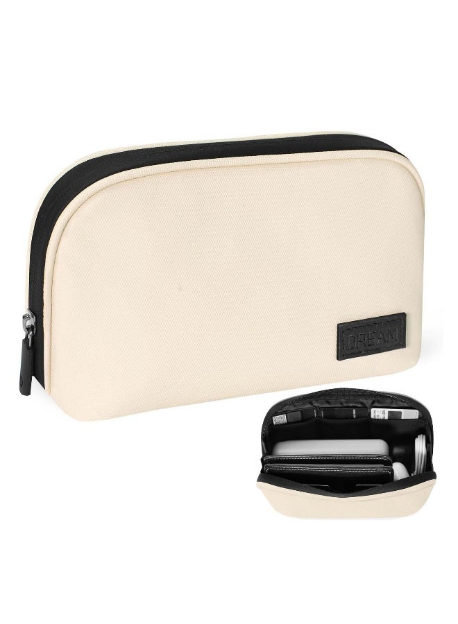 Electronics Organizer Travel Universal Cable Cord Organizer Bag Portable Waterprrof Leather Electronics Accessories Bag for Cable Charger Phone SD Card Business Travel - Image 1
