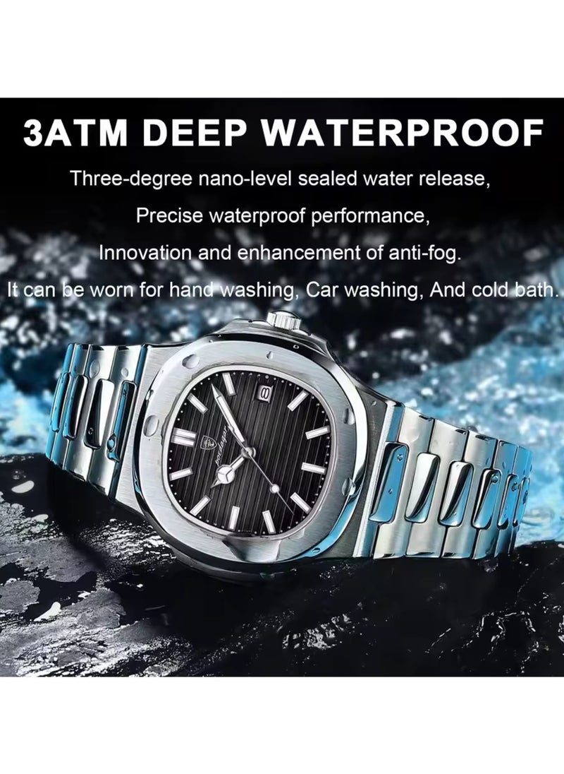 POEDAGAR Man Watch , Waterproof Luminous Men's Watch Quartz-40.5mm  - Image 4