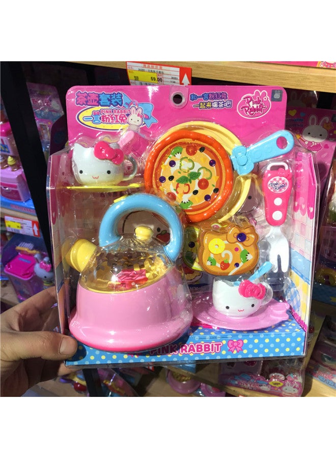 Yiyan Pink Rabbit Simulation Washing Machine Play House Toy Children Girl Girl Kitchen Teapot Educational Double Door-Color:YY37008 Rice Cooker - Image 2