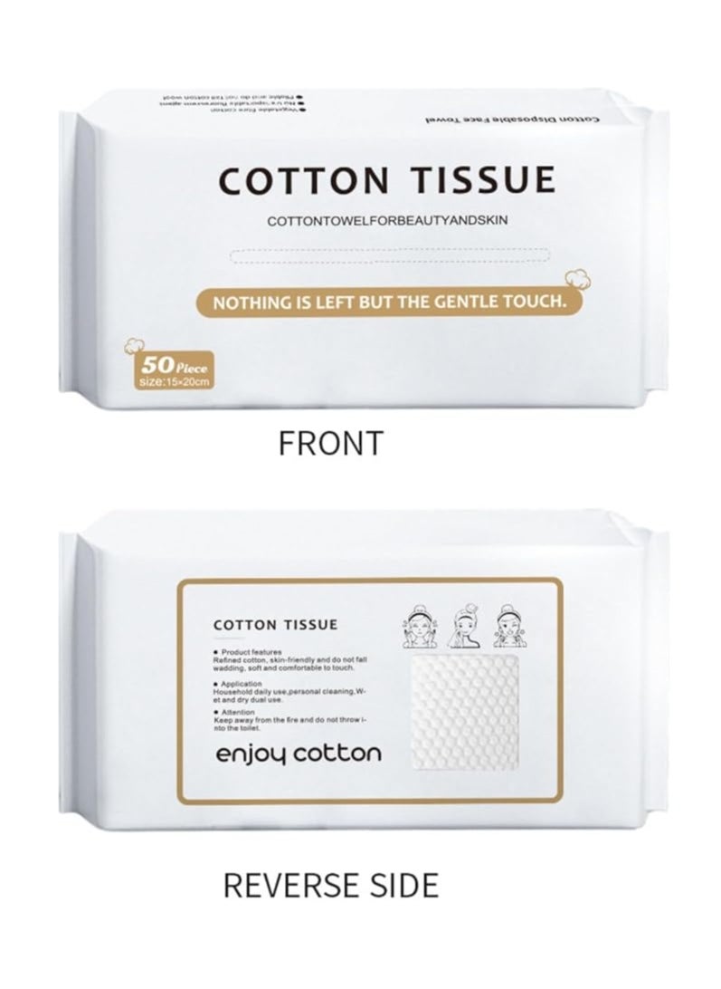 SKY-TOUCH Clean Towels 100% Cotton, Disposable Face Towels, Women Soft Clean Cloths for Washing, Face Towelette Lint Free for Cleansing, Skincare and Makeup Remover, Dry Wipes, (1 Pack/50 count)  - Image 4