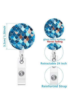 KASTWAVE 3 Pcs Nurse Badge Reel Retractable Badge Holder Badge Reel Holder Cute Nursing Name ID Card Supplies Badge Holders with Alligator Clip for Office Worker Nurse Doctor Teacher(Marble Pattern)  - Image 2