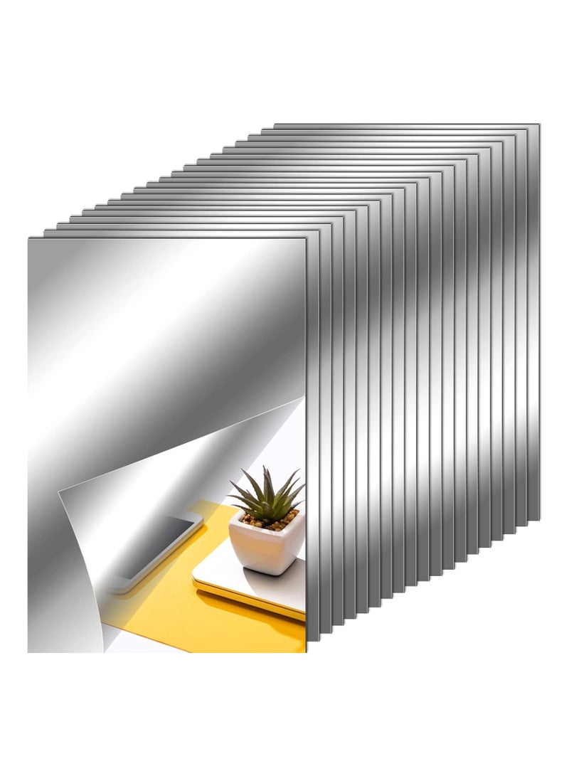 TPGP Flexible Mirror Sheets Self Adhesive Non Glass Mirror Tiles Mirror Stickers for Home Wall Decor (20 Pieces, 6 x 9 Inches)  - Image 1