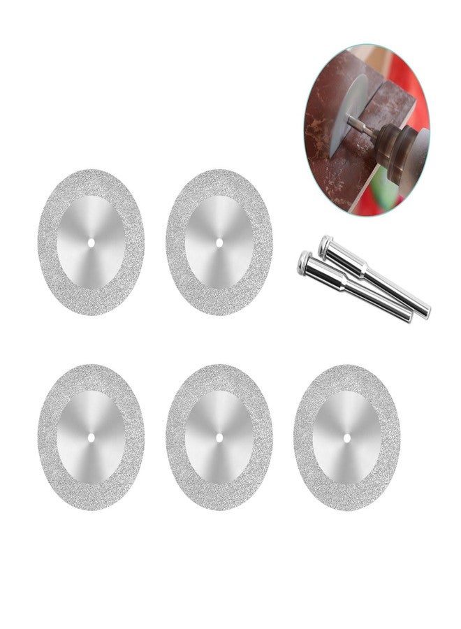 يافيجي أقراص قطع الماس من YAFIYGI، 5 قطع، 60 مم مع دعامات، ساق 1/8 بوصة، شفرة حجرية، أداة دوارة صغيرة مثالية لقطع الزجاج والبلاستيك واليشم والمعادن والحجر والبلاط والرخام، قاطع دوار (2.36 بوصة) - Image 1