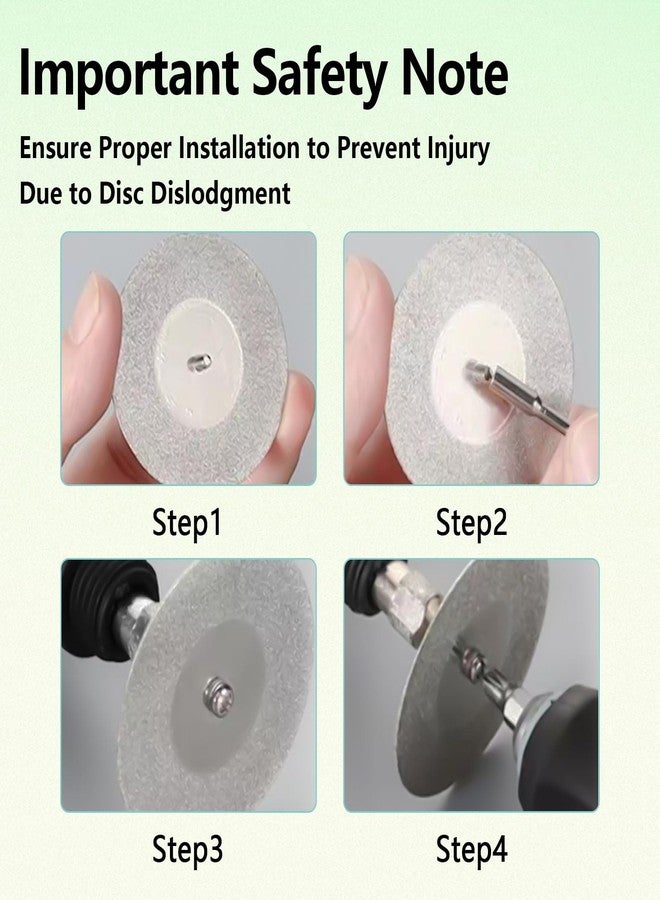 يافيجي أقراص قطع الماس من YAFIYGI، 5 قطع، 60 مم مع دعامات، ساق 1/8 بوصة، شفرة حجرية، أداة دوارة صغيرة مثالية لقطع الزجاج والبلاستيك واليشم والمعادن والحجر والبلاط والرخام، قاطع دوار (2.36 بوصة) - Image 5