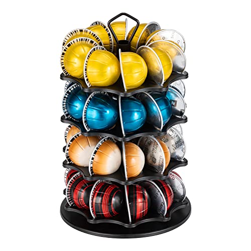 FlagShip 4 Tier Coffee Pod Holder Carousel for Vertuo Pod Storage Organizer (40 Pods Capacity) - Image 1