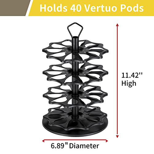 FlagShip 4 Tier Coffee Pod Holder Carousel for Vertuo Pod Storage Organizer (40 Pods Capacity) - Image 2