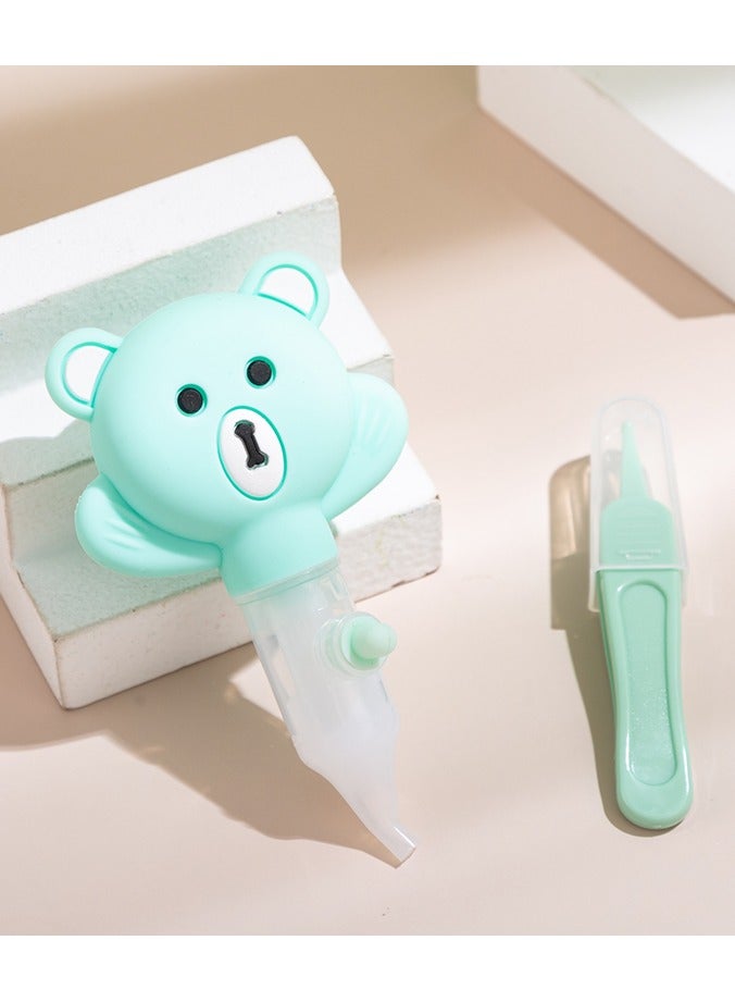 تويسو شفاطة أنف الأطفال المصنوعة من السيليكون من Twisoo - منظف أنف قابل لإعادة الاستخدام مع حماية ضد الارتجاع لحديثي الولادة والرضع، جهاز شفط مخاط آمن لتخفيف نزلات البرد (أخضر) - Image 3