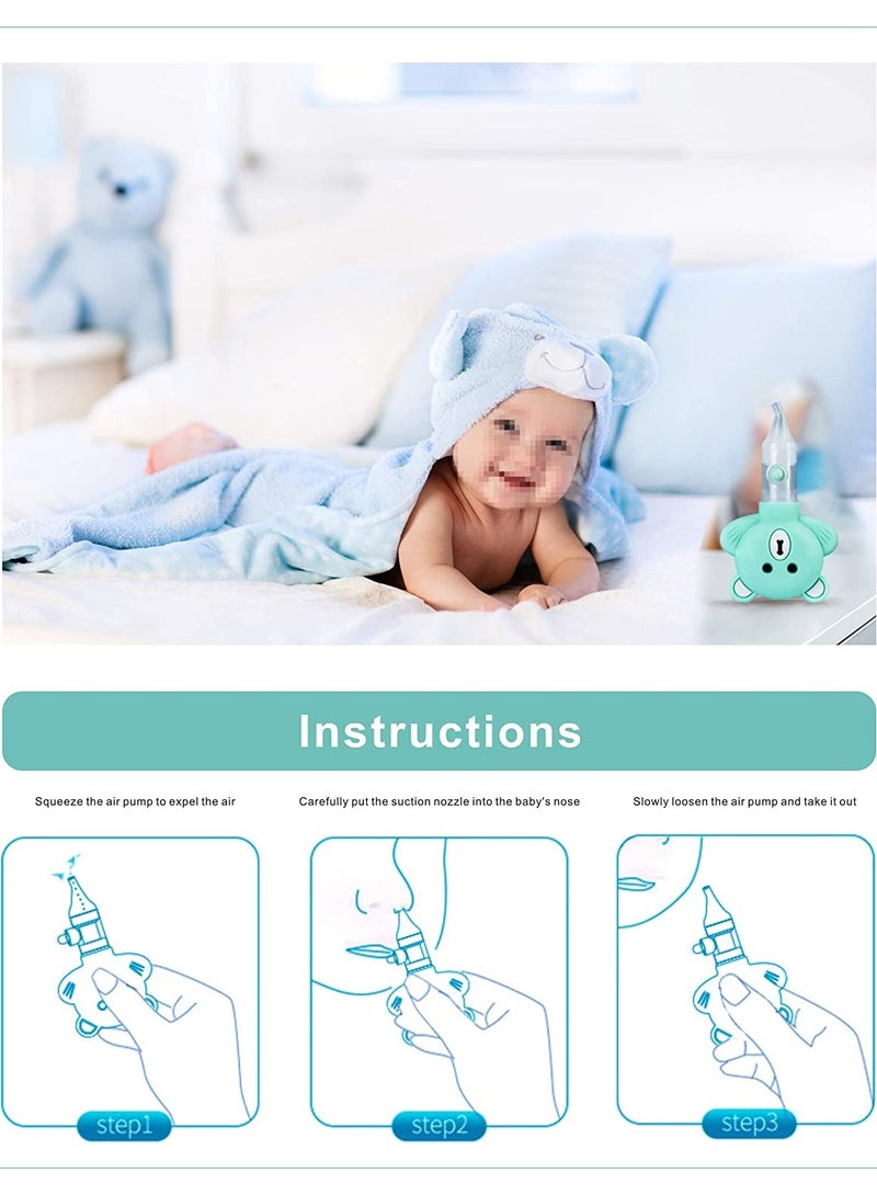 تويسو شفاطة أنف الأطفال المصنوعة من السيليكون من Twisoo - منظف أنف قابل لإعادة الاستخدام مع حماية ضد الارتجاع لحديثي الولادة والرضع، جهاز شفط مخاط آمن لتخفيف نزلات البرد (أخضر) - Image 4