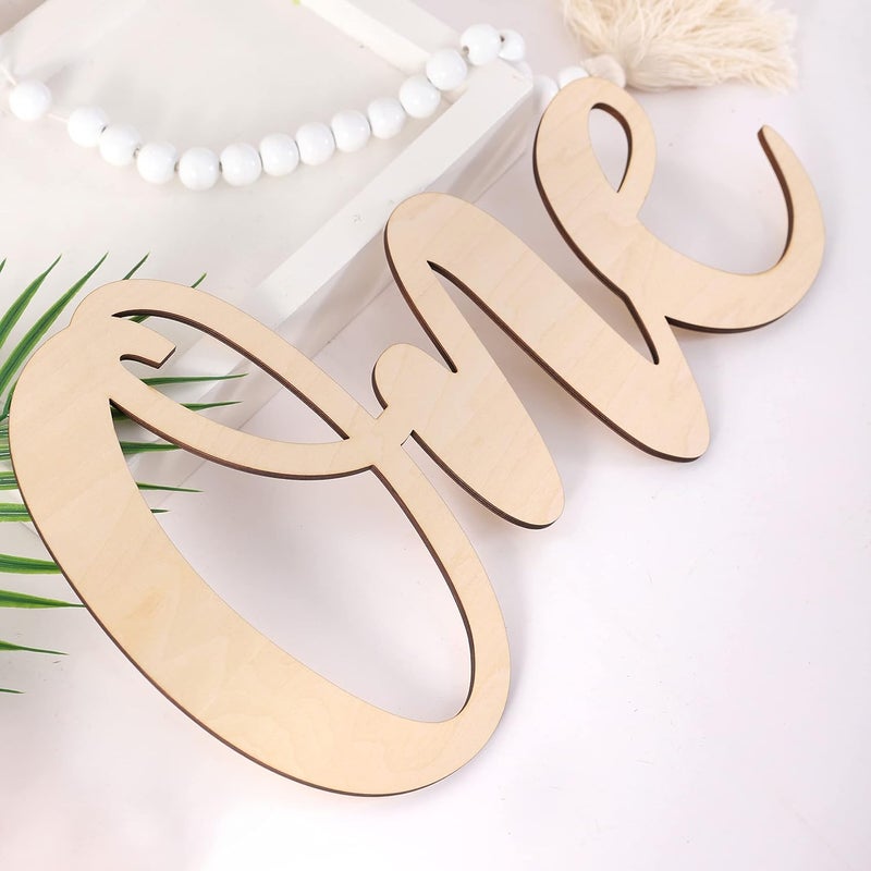Curious Button Unfinished Wooden One Letter Banner Perfect for First Birthday Photo Shoots, Cake Smashes, Photo Props, Wooden One Letter Cutout for Boys or Girls (16IN) - Image 1