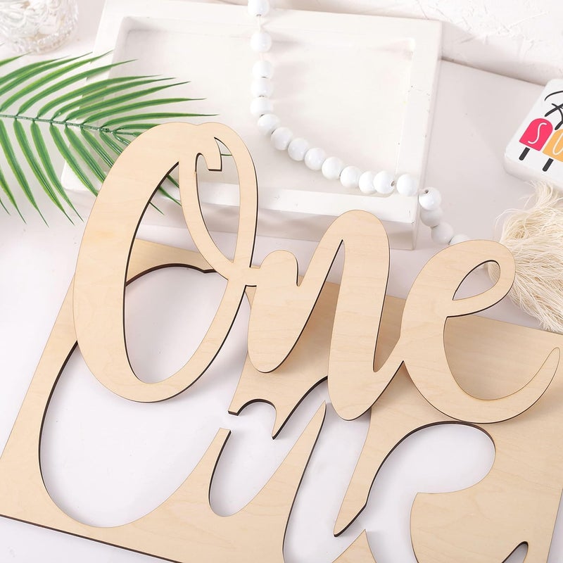 Curious Button Unfinished Wooden One Letter Banner Perfect for First Birthday Photo Shoots, Cake Smashes, Photo Props, Wooden One Letter Cutout for Boys or Girls (16IN) - Image 5