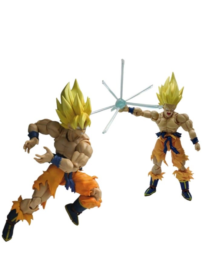 دراجون بول تمثال أكشن سوبر سايان من Dragon Ball بتأثيرات معركة ونقاط مفصلية مع أيادٍ ووجوه قابلة للتبديل قابل للتحصيل - Image 2