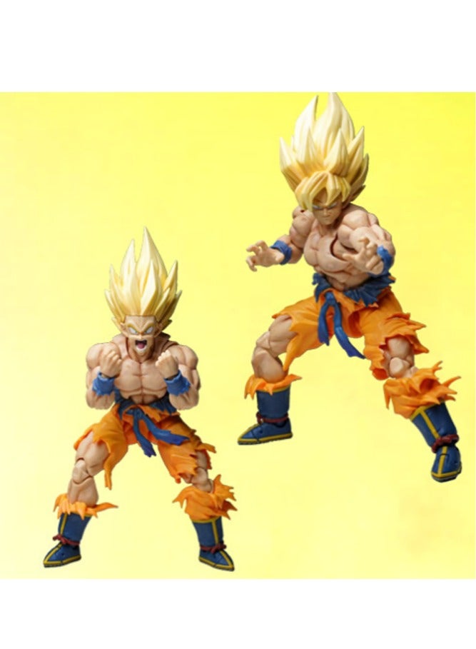دراجون بول تمثال أكشن سوبر سايان من Dragon Ball بتأثيرات معركة ونقاط مفصلية مع أيادٍ ووجوه قابلة للتبديل قابل للتحصيل - Image 1