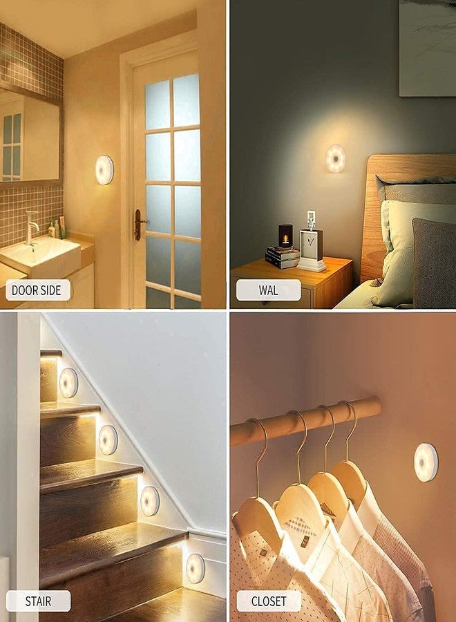 REWOP Motion Sensor Light for Home (Pack of 2) with USB Charging Wireless Self Adhesive LED Sensor Light for Wardrobe Lights with Sensor Night Light for Cupboard Stairs (Round- Warm White, 2) - Image 5