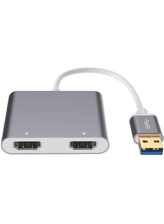 محول USB3.0 إلى Dual HDMI HD يمكن إرسال موسع USB على الشاشة بدقة 4K نيابةً عن عدد واحد من الواجهات: USB إلى Dual Hdmi فضي رمادي - Image 1