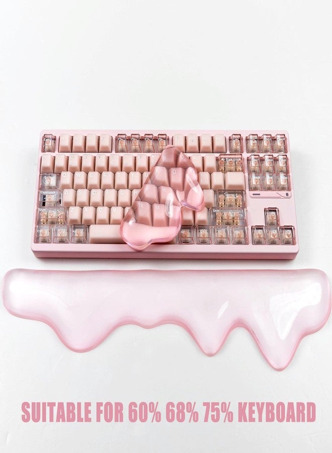 Sumgsn Ergonomic Gel Wrist Rest for Keyboard and Mouse, Pink Wrist Rest Set, Cute Wrist Rest for Computer Keyboard 60%/68%/75%,Comfort & Support for Typing and Gaming - Image 2