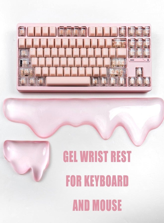 Sumgsn Ergonomic Gel Wrist Rest for Keyboard and Mouse, Pink Wrist Rest Set, Cute Wrist Rest for Computer Keyboard 60%/68%/75%,Comfort & Support for Typing and Gaming - Image 3