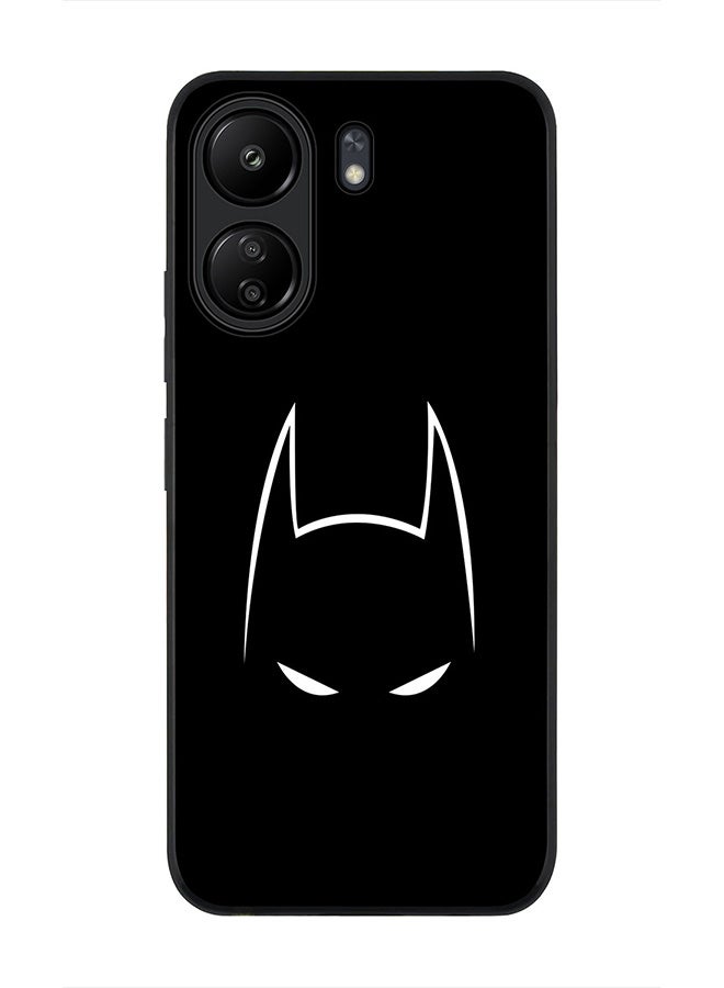 Stylizedd Rugged Black Edge Case for Xiaomi Redmi 13C 4G, Slim fit Soft Case Flexible Rubber Edges Anti Drop TPU Gel Thin Cover - Sneaky Bat - Image 1