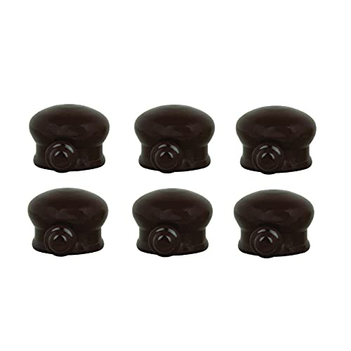 FAPBADRI Simple Curtain End Caps/Finials for a 1 inch Pipe/Rod, Colour - Brown, 6 Pieces - Image 1