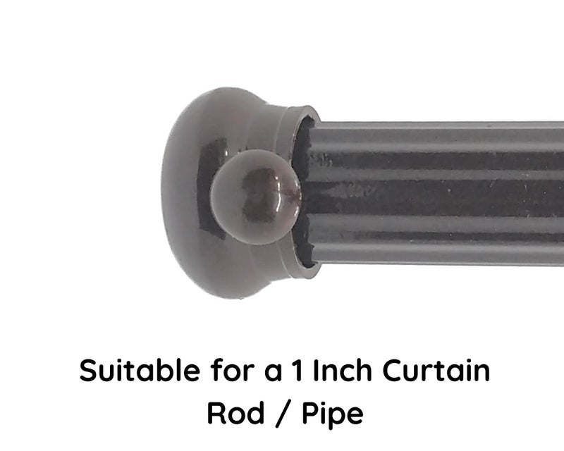 FAPBADRI Simple Curtain End Caps/Finials for a 1 inch Pipe/Rod, Colour - Brown, 6 Pieces - Image 3