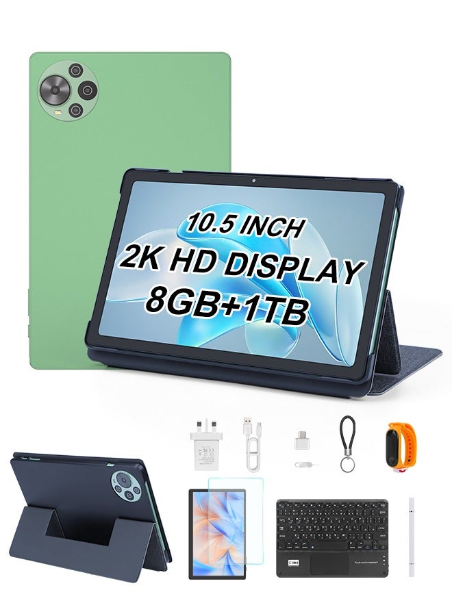 C Idea Tablet 10.5 Inch , WIFI Android Tablet Pc with SIM, 2K Screen Educational Tablet with keyboard and Mouse CM10500 Plus green - Image 1