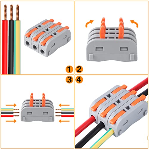 XHF2018 XHF 31PCS Conductor Compact Connectors Lever Wire Nuts, Electrical Connectors Wire Terminals for Any Circuit Inline Splices 28-12 AWG SPL-1 - Image 5