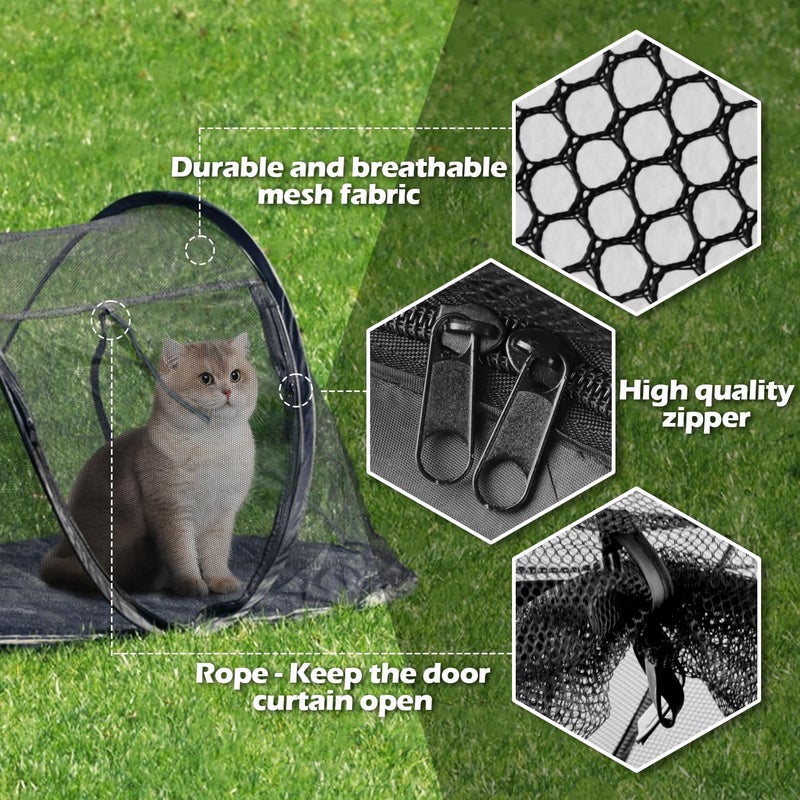 Rest-Eazzzy Cat Tent Outdoor, Pet Enclosure Tent Suitable for Cats and Small Animals, Indoor Playpen Portable Exercise Tent with Carry Bagï¼ˆBlackï¼‰ - Image 5
