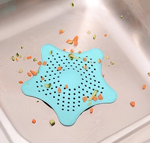 APURK Silicone Star Shap Kitchen Sink Strainer Shower Drain Hair Catcher AntiClogging Floor Bathroom Accessories Protector Silicon Basin Stopper for Kitchen Multicolor Pack of 1 - Image 2