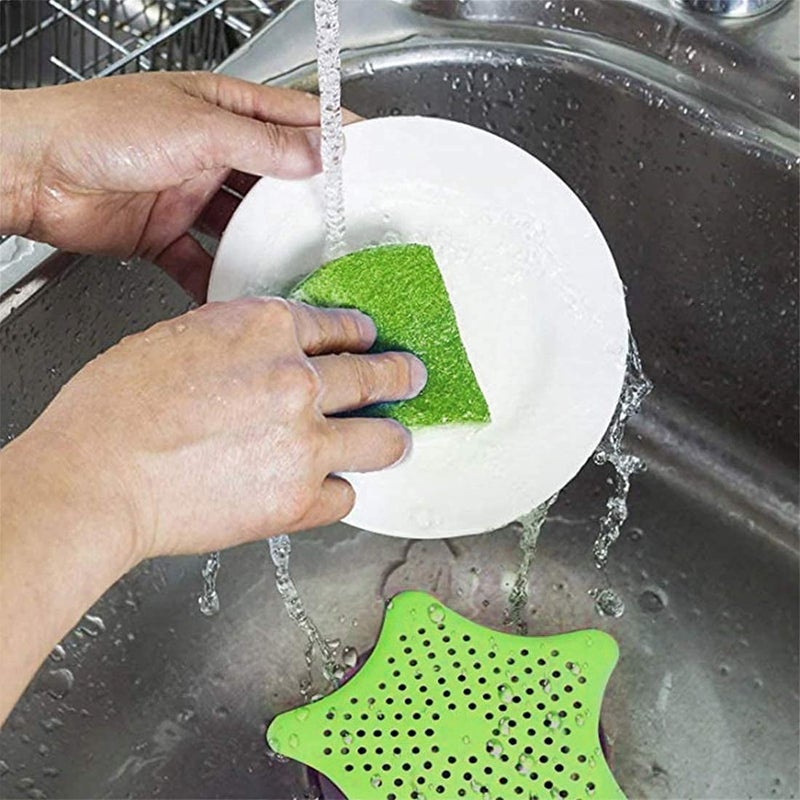 APURK Silicone Star Shap Kitchen Sink Strainer Shower Drain Hair Catcher AntiClogging Floor Bathroom Accessories Protector Silicon Basin Stopper for Kitchen Multicolor Pack of 1 - Image 5