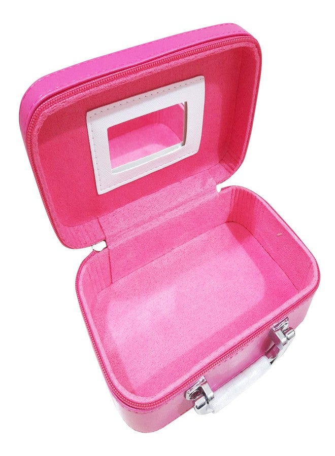ONOTIC Travel Cosmetic Makeup Bag Case Wash Organizer Storage Pouch Travelling Organizer Travel Bag Travel for Women (Dark Pink, 7.8X5X3 Inches) - Image 2