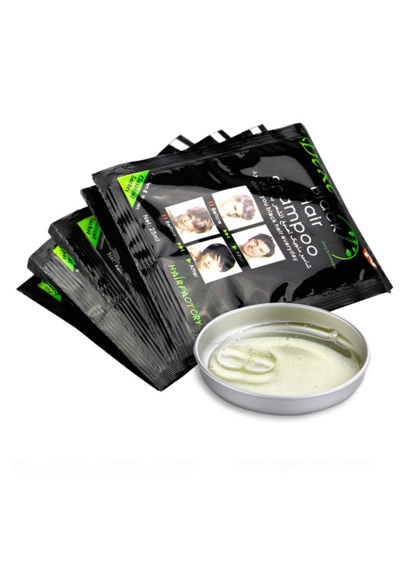 Black Hair Shampoo, Instant Black Natural Ingredients Hair Dye Shampoo Semi-Permanent Black Hair Color, Easy to use, Long lasting, for Men and Women, Last 30 Days(10 Pack, Black) - Image 2