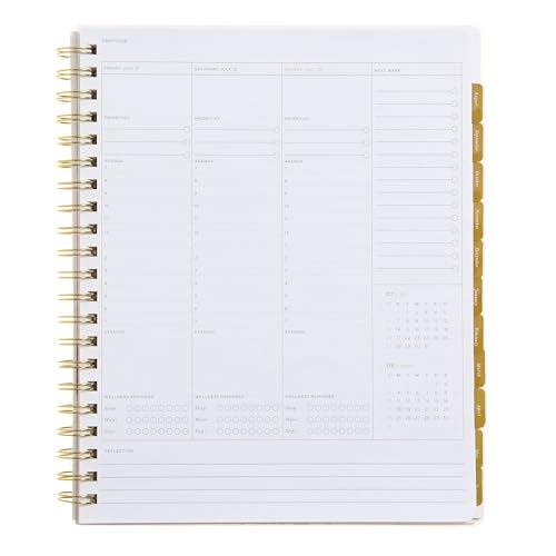 russell+hazel 2025-2026 Weekly Planner, Spiral Bound Blush Floral with Gold Foil Details, 9.1" x 11.2", July 2025 - June 2026, Features 15 Monthly Spreads, 1-Count - Image 3