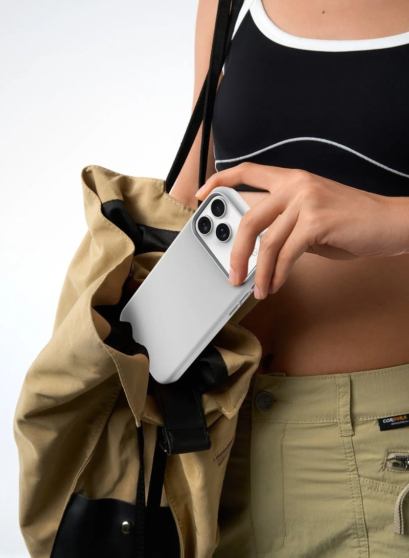 LEVELO iPhone 17 Pro Max Iris Magsafe Liquid Silicone Case / iP 17 Pro Max Cover / Shock-Resistant Bumper / 5ft. | 1.5m Drop Tested / Strong Magnets - White - Image 2