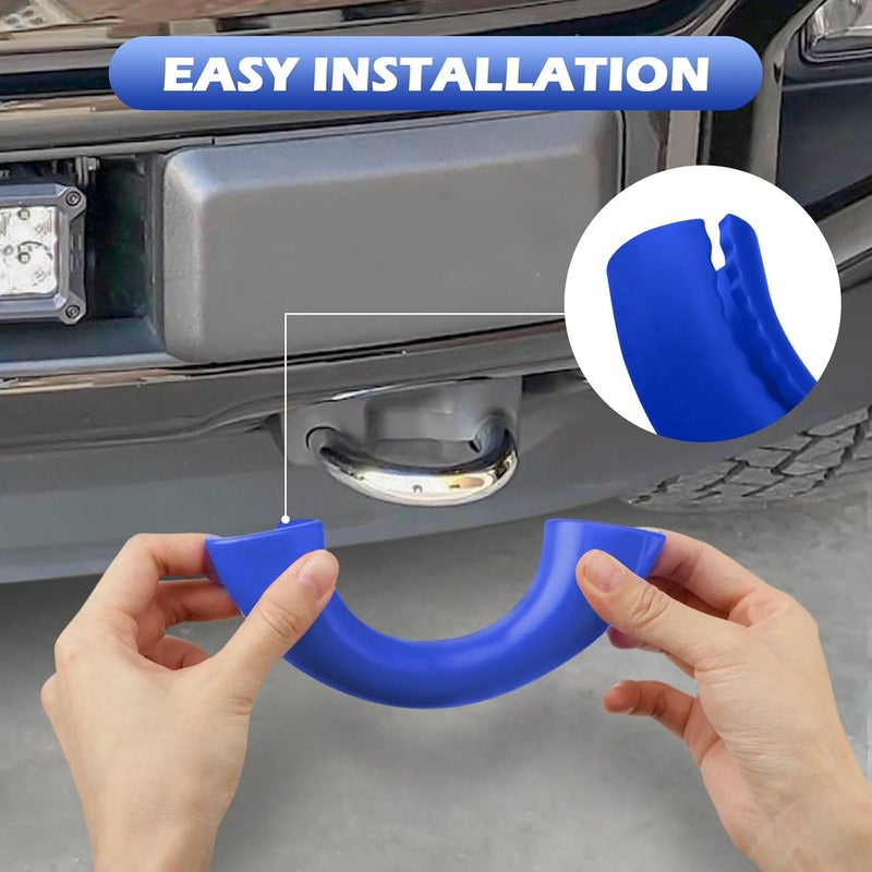 TECHPICCO Tow Hooks Covers for Ford F150 2004-2024 Bronco Base/Big Bend/Outer Banks 2021-2024 Compatible with Toyota Tundra Accessories 2017-2021 (Blue) Hardness boosted processed substance - Image 4