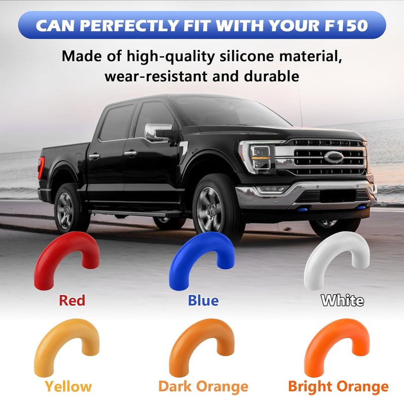 TECHPICCO Tow Hooks Covers for Ford F150 2004-2024 Bronco Base/Big Bend/Outer Banks 2021-2024 Compatible with Toyota Tundra Accessories 2017-2021 (Blue) Hardness boosted processed substance - Image 3