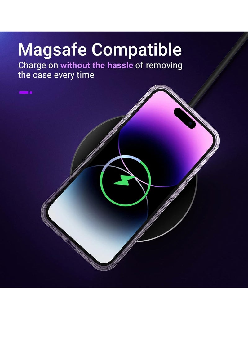 [5 in 1 Designed for iPhone 14 Pro Max Clear Case with Screen Protector[2 Pack] +Camera Lens Protector[2 Pack], Military Grade Drop Protection Transparent Cover 6.7 Inch - Image 5