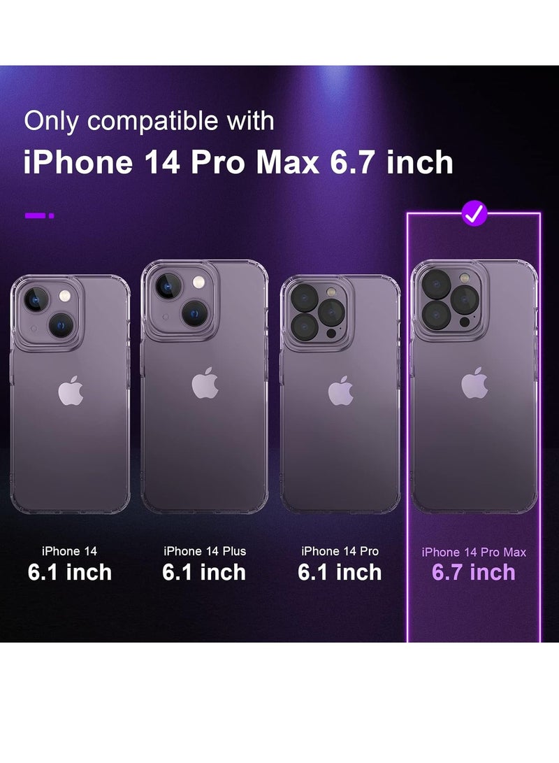 [5 in 1 Designed for iPhone 14 Pro Max Clear Case with Screen Protector[2 Pack] +Camera Lens Protector[2 Pack], Military Grade Drop Protection Transparent Cover 6.7 Inch - Image 4
