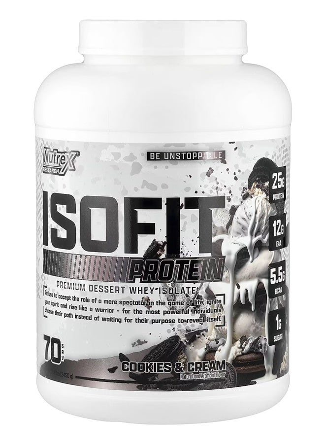 نورتكس ريسيرش مسحوق بروتين مصل اللبن المعزول من IsoFit بنكهة الكوكيز والكريمة، 5 أرطال - Image 1