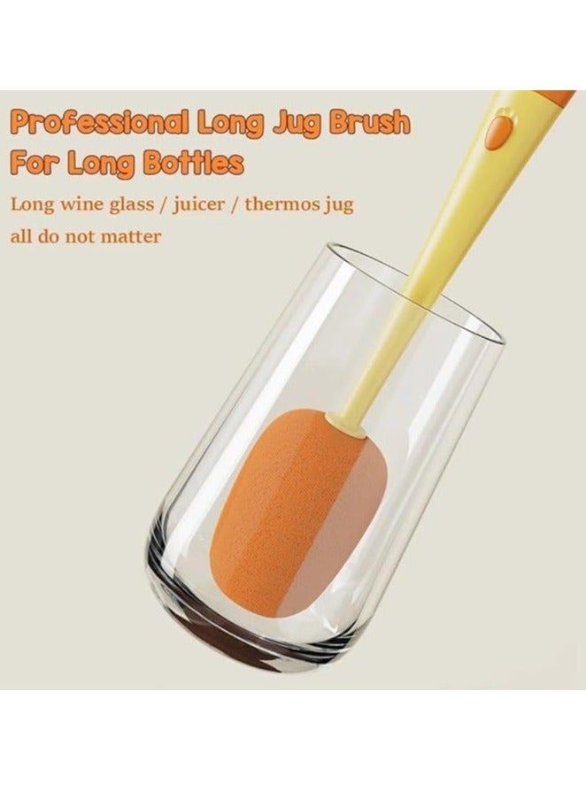 Spaceshoop 3-in-1 Detachable Carrot Cup Brush, Long Handle Bottle and Teat Cleaning Brush - Image 2